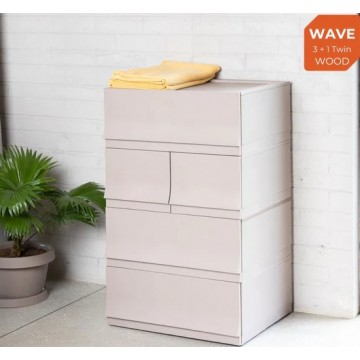 3 WAVE + 1 TWIN DRAWER SET WITH WHEELS